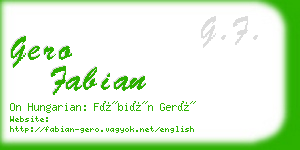 gero fabian business card